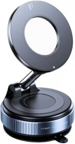 Support Téléphone Voiture Magnétique à Anneau et Ventouse Ultra-Stable pour Tableau de Bord et Pare-Brise